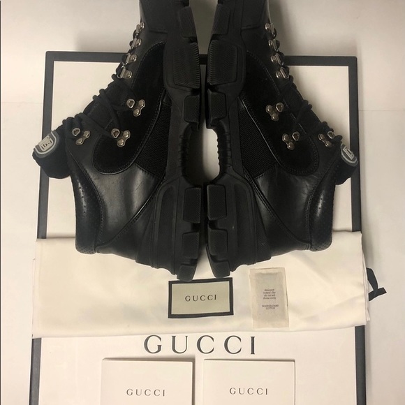GUCCI FLASHTREK HIKING LOW TOP BOOTS SNEAKER OVERSIZED G9 WOMEN BLACK - Picture 5 of 7
